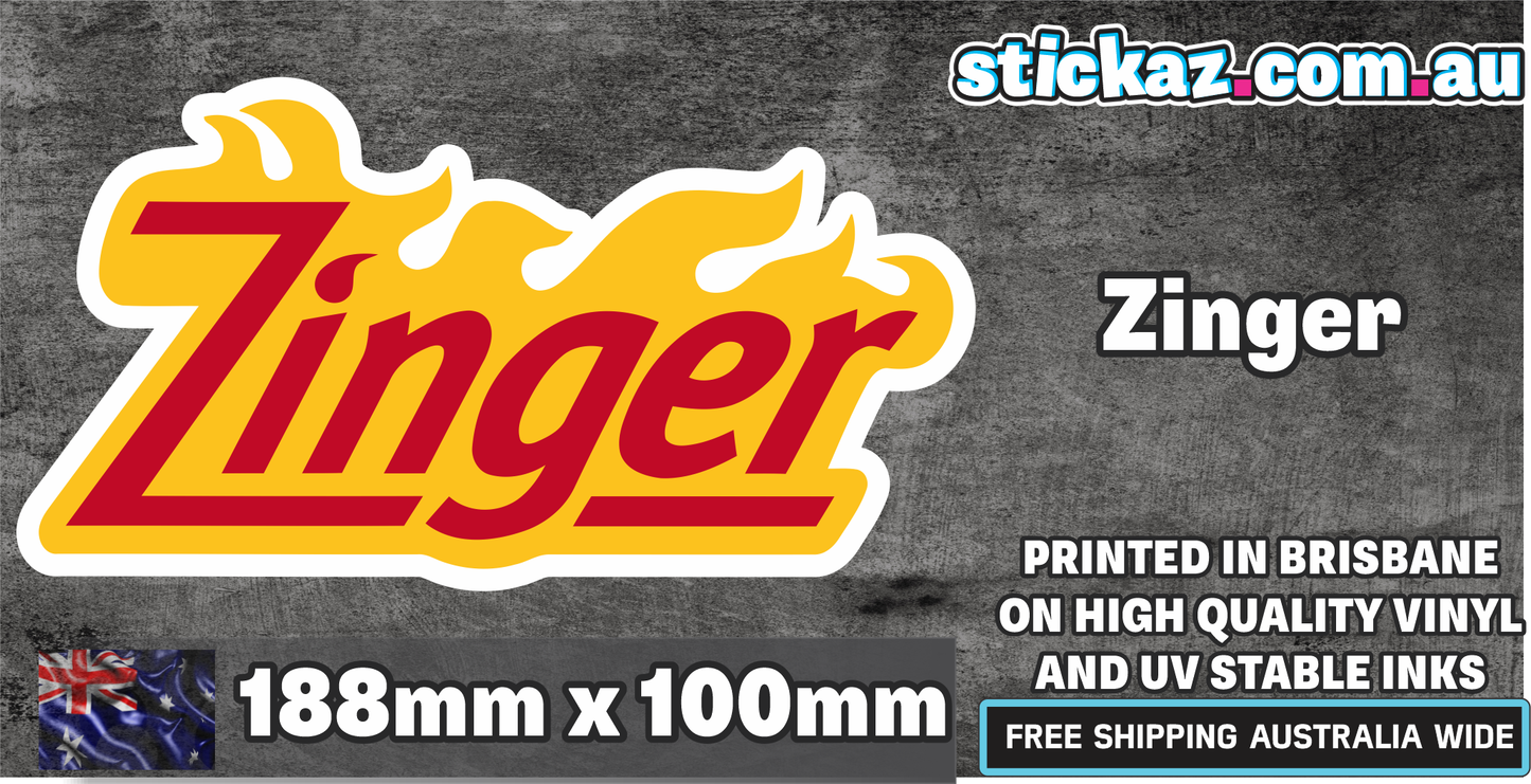 Zinger Sticker Funny Laptop Car Window Bumper 4x4 Decal KFC Aussie