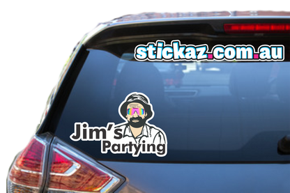 JIMS PARTY SESSION AWESOME Car Bumper Decal Cheap Funny Aussie Meme 132x82mm