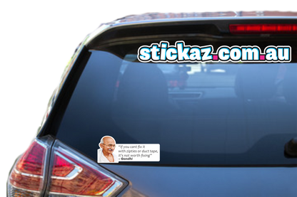 ZIP TIES DUCT TAPE GHANDI STICKER JDM OFF ROAD FUNNY DECAL STICKER 4x4 BOAT