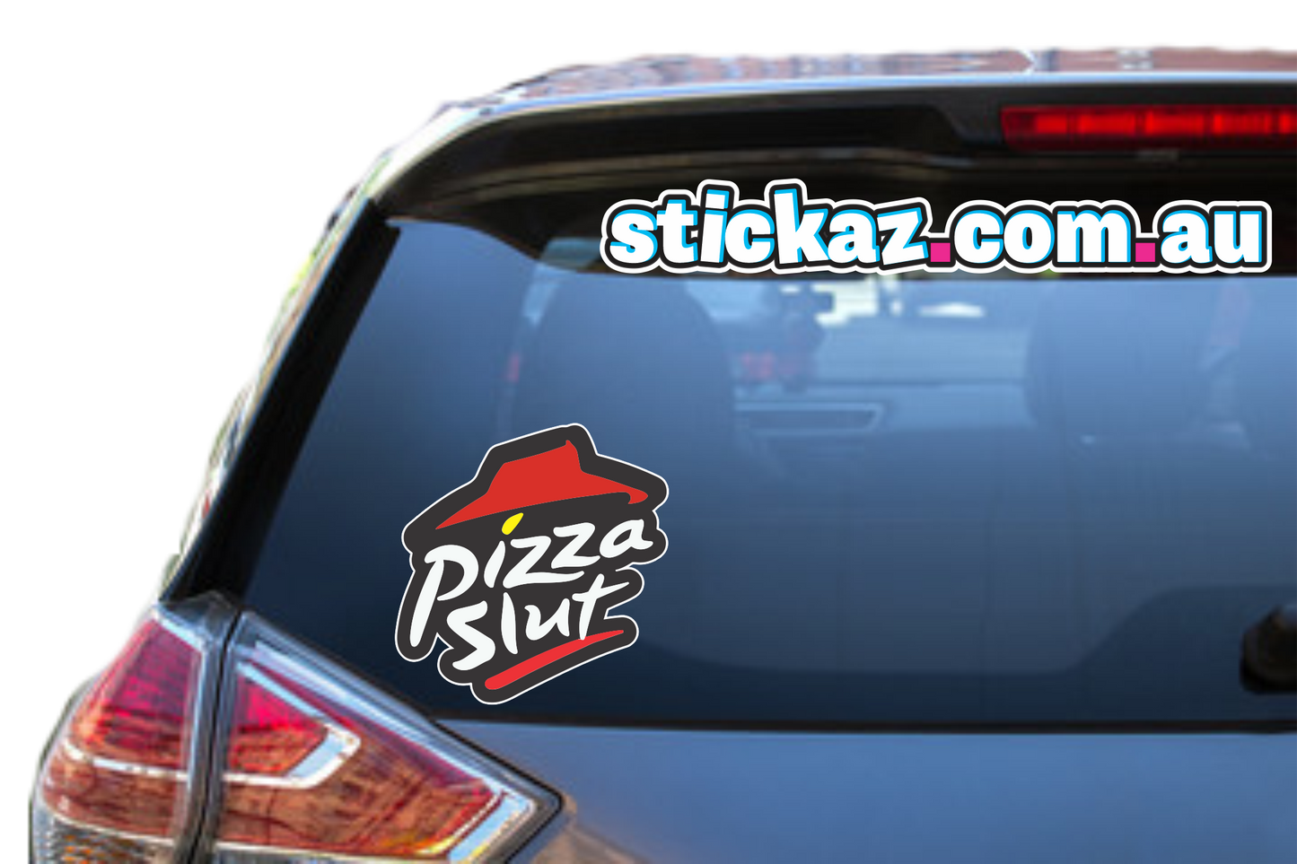 Pizza Slut Sticker 4WD 4x4 Funny Parody Food BBQ Party Incorrect Rude JDM Car