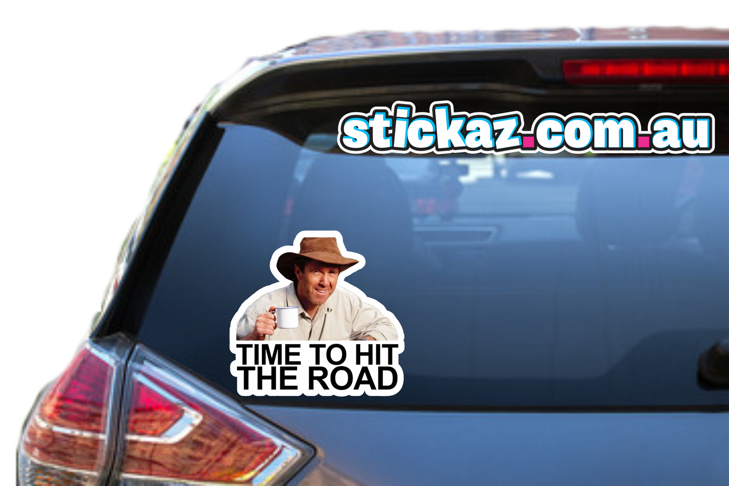 TIME TO HIT THE ROAD 7 100mm Wide Vinyl Car Sticker Decal Meme Coight 4x4 Aussie