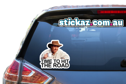 TIME TO HIT THE ROAD 7 100mm Wide Vinyl Car Sticker Decal Meme Coight 4x4 Aussie