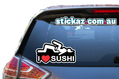 I Love sushi Sticker Decal YTB JDM 4x4 Straya Sticker UTE 4x4 149x90mm