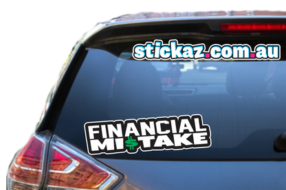 Financial Mistake Sticker JDM ute 4x4 window bumper funny car decal japan