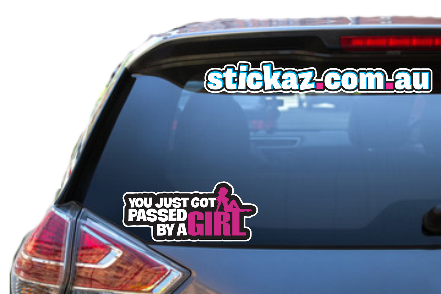 You Just got passed by a Girl Sticker Funny Laptop Car Window Bumper 4x4 Decal