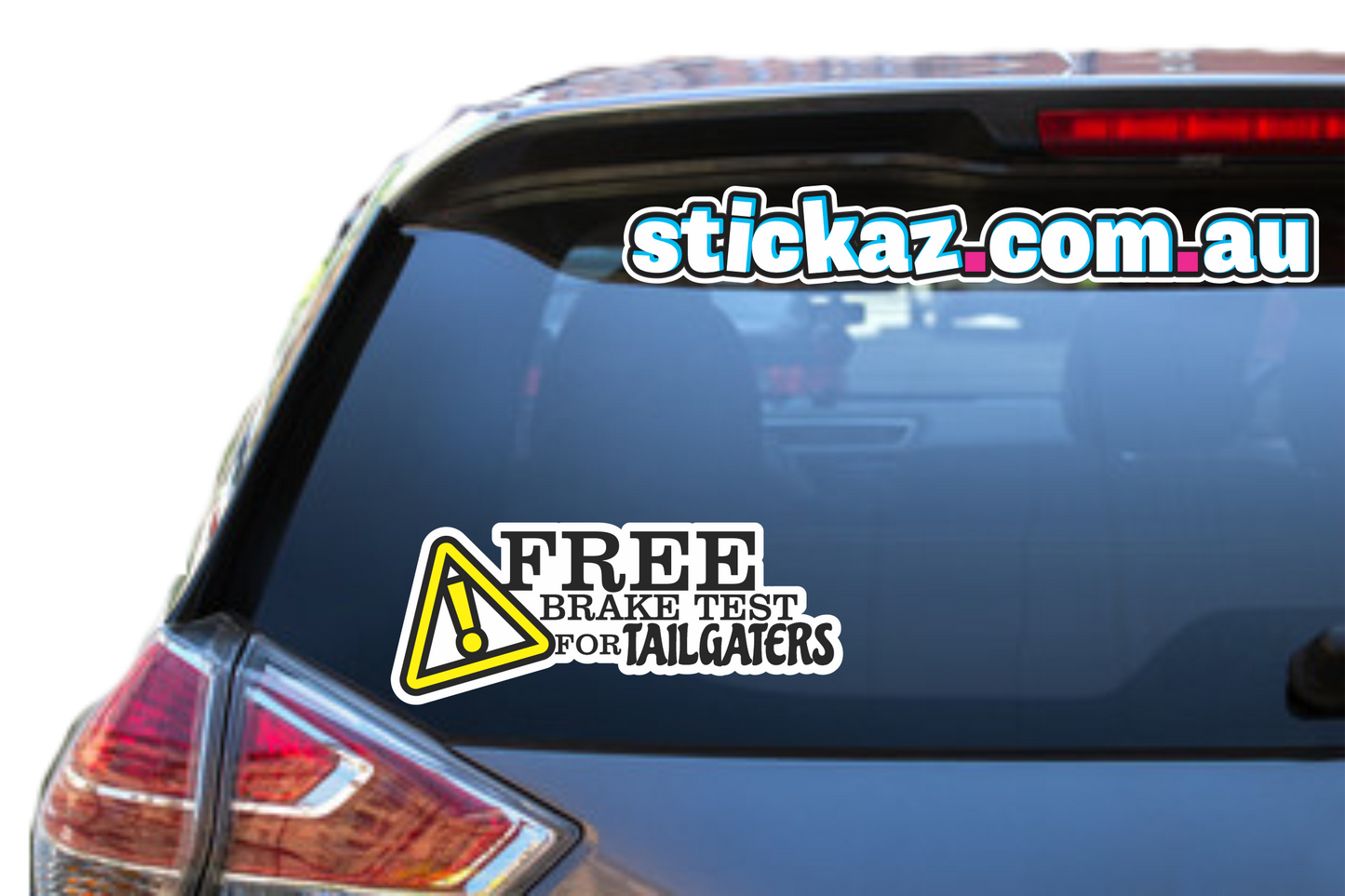 FREE BRAKE TEST FOR TAILGATERS VINYL Sticker Decal Funny Car Bumper 4x4 4wd road