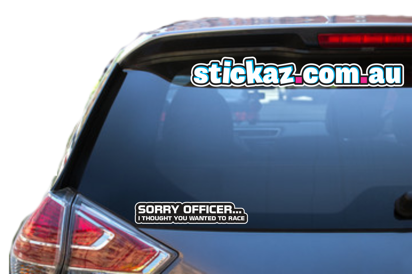 Sorry Officer I Thought You Wanted To Race Sticker  Funny Car Window Decal