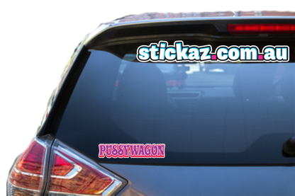 Pussy Wagon Sticker Funny Laptop Car Window Bumper JDM decal 4x4 ute 4wd