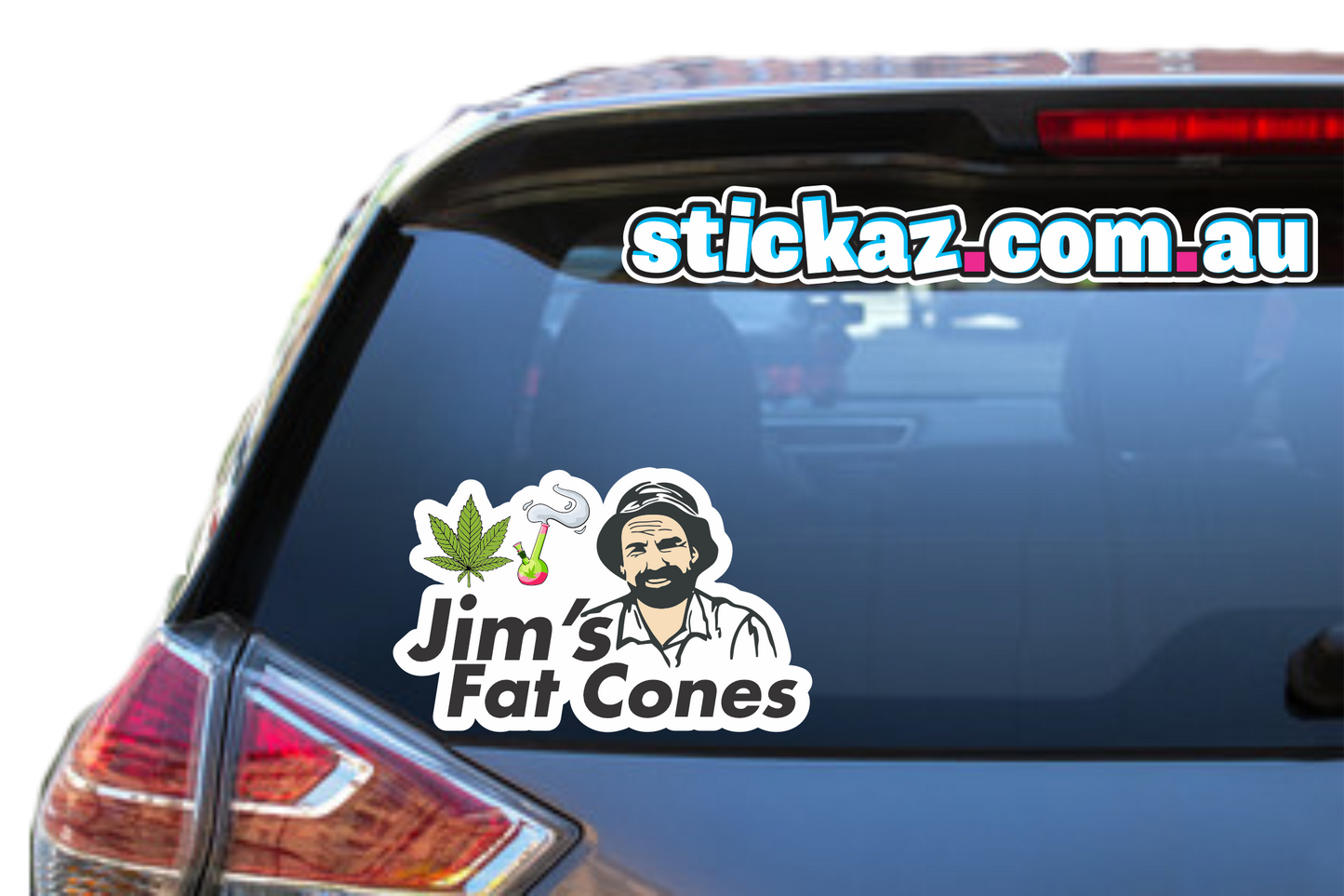 Jim's Fat Cones Sticker Meme ute toad 4x4 window bumper funny car decal 420