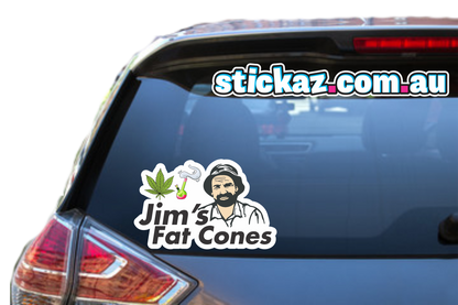 Jim's Fat Cones Sticker Meme ute toad 4x4 window bumper funny car decal 420