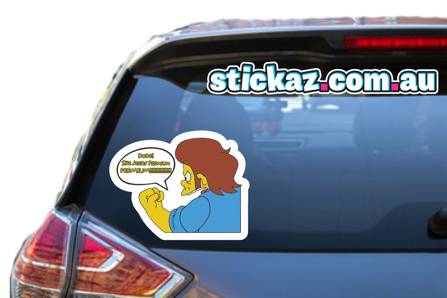 DUDE!She Needs Premium Simpsons Sticker JDM Turbo Hoon Meme Fuel Petrol 4wdDrift