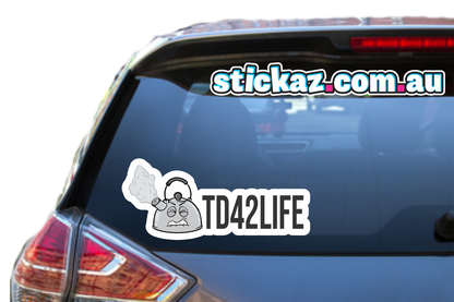 TD42 LIFE FUNNY NISSAN Sticker - Kettle Overheat Patrol TI ST TD DX GQ GU Turbo