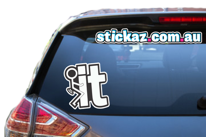 F*ck it Stick figure Sticker 107 x 105mm