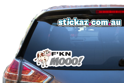 FKN MOO Funny Sticker Decal 4x4 ute Car offroad rude offensive