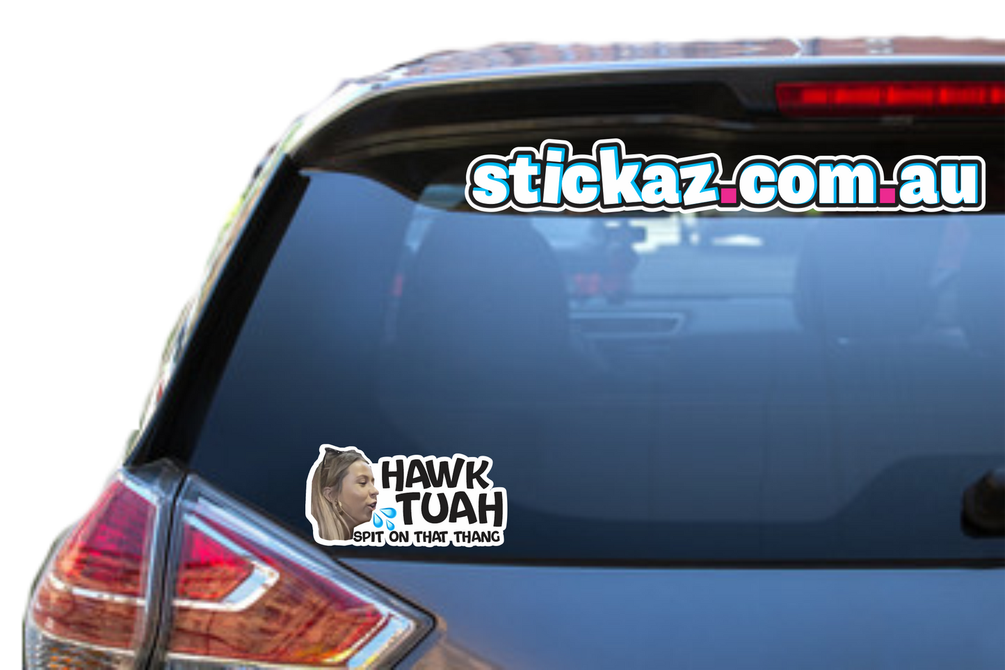 Hawk Tuah Spit on that thang! Sticker Funny Laptop Car Window Bumper Ute Decal