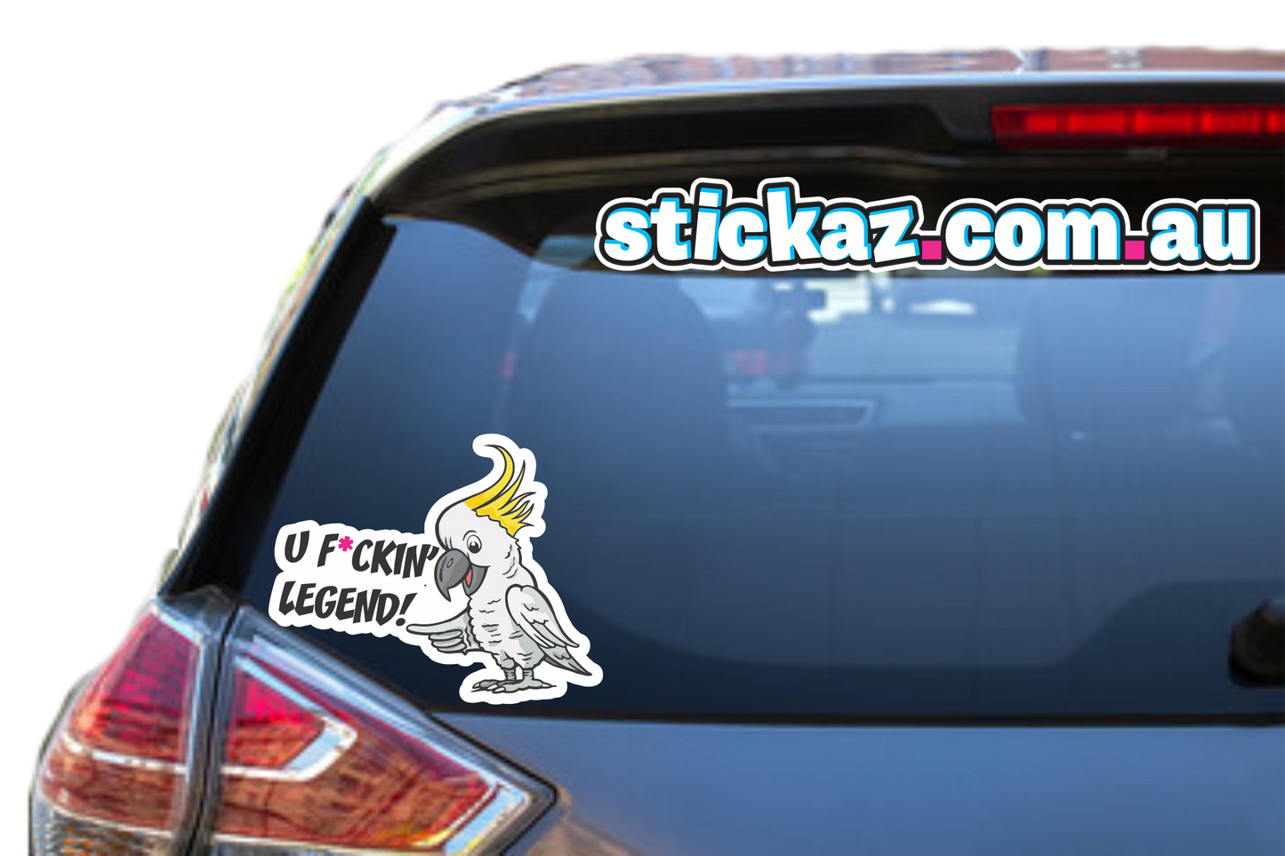 U F*cking Legend Cockatoo Sticker ute toad 4x4 window bumper funny car decal jdm