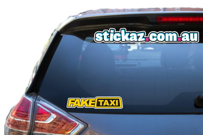 2x Fake Taxi Sticker - Funny JDM Drift Prank Joke Rude Car 4x4 Ute 215x46mm