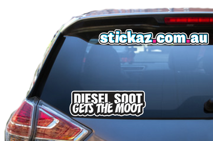 DIESEL SOOT GETS THE MOOT Sticker Decal - FUNNY 4x4 Turbo Diesel Offroad 4WD DS