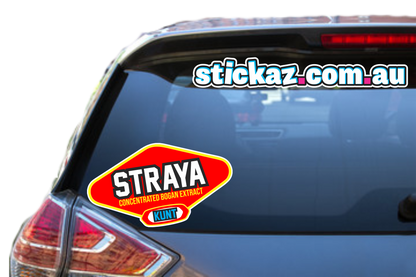 STRAYA Bogan Extract VEGEMITE Funny Sticker Aussie Car 4x4 4wd Funny Ute RUDE