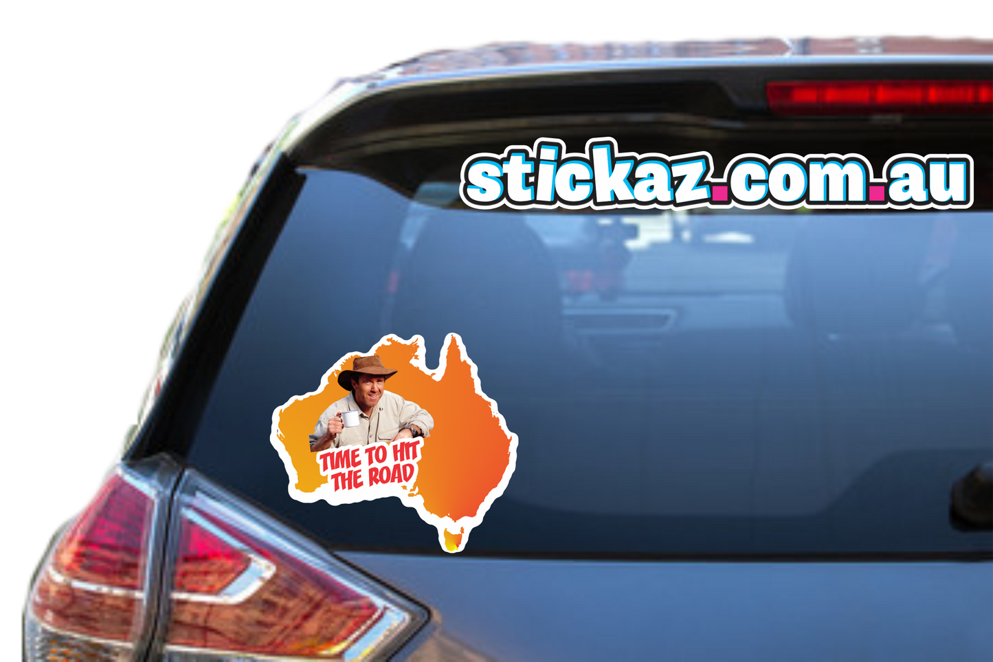 TIME TO HIT THE ROAD Aussie 110mm Wide Vinyl Car Sticker Decal Funny Meme Cheap