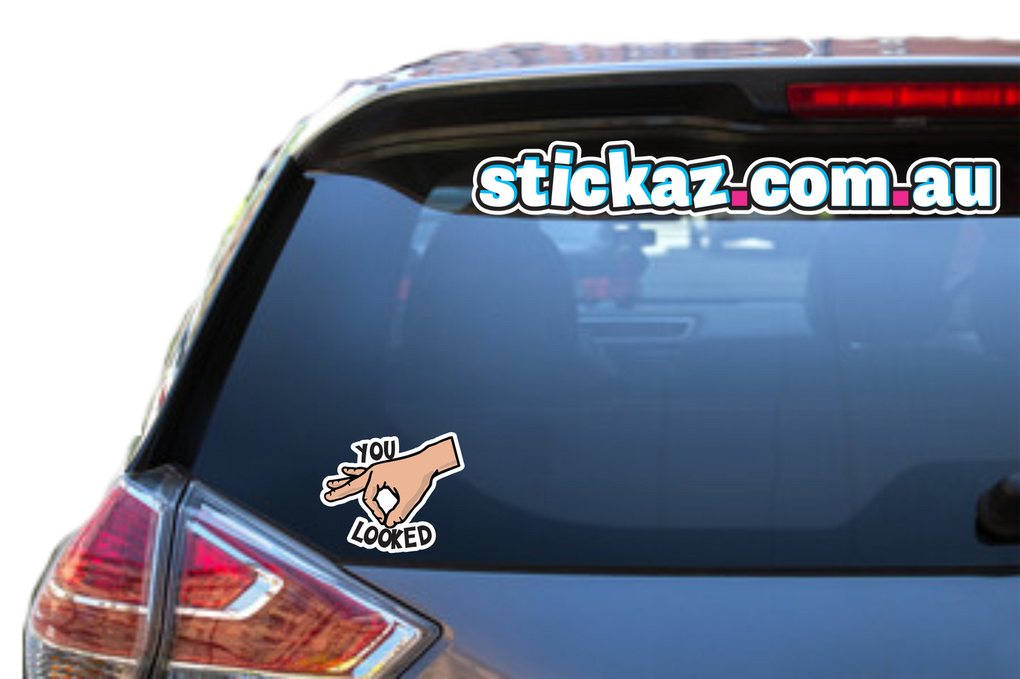 YOU LOOKED Vinyl Car Sticker Decal Funny Meme leg thing fingers Window Bumper