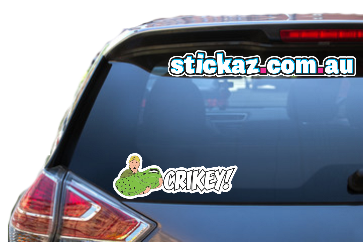 Crikey Croc Hunter Sticker Funny Laptop Car Window Bumper 4x4 Ute Decal