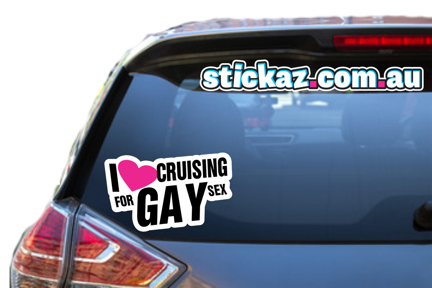 I LOVE CRUISING FOR GAY SEX Decal 4WD 4x4 Sticker LGBT Funny Vinyl Car Bumper