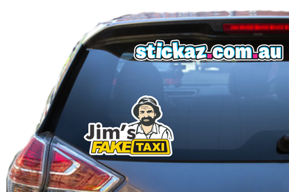 Jim's Fake Taxi Sticker Meme ute 4x4 window 4wd offroad funny car decal