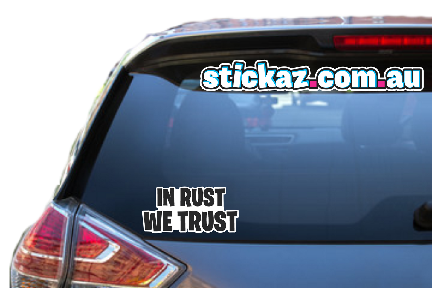 IN RUST WE TRUST Vinyl Decal Sticker CAR 4x4 JDM Car 4WD OFFROAD TOYOTA FUNNY