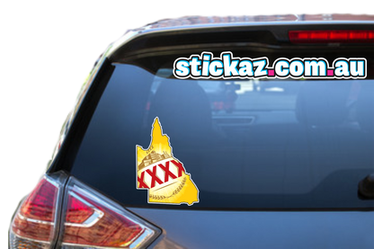 STICKER XXXX QLD state BUMPER STICKER FREE POST Aussie Beer Gold