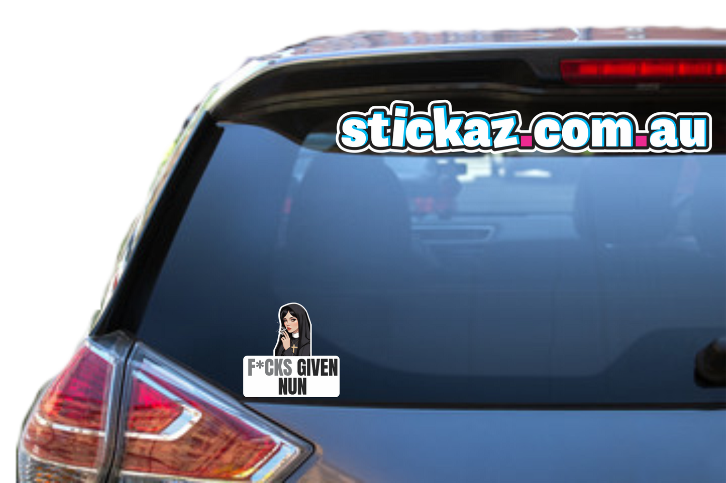 F'cks Given Nun Vinyl Sticker Funny 4x4 JDM Car 4WD OFFROAD