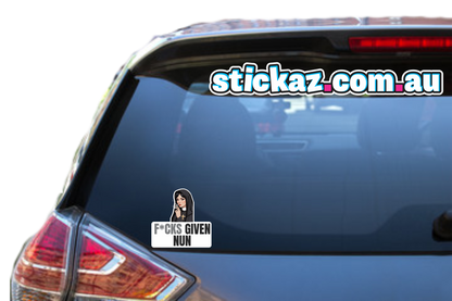 F'cks Given Nun Vinyl Sticker Funny 4x4 JDM Car 4WD OFFROAD