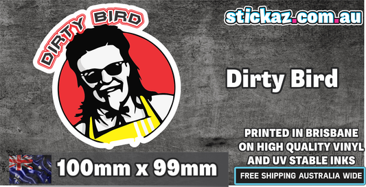 Dirty Bird FUNNY Sticker 100 x 99mm