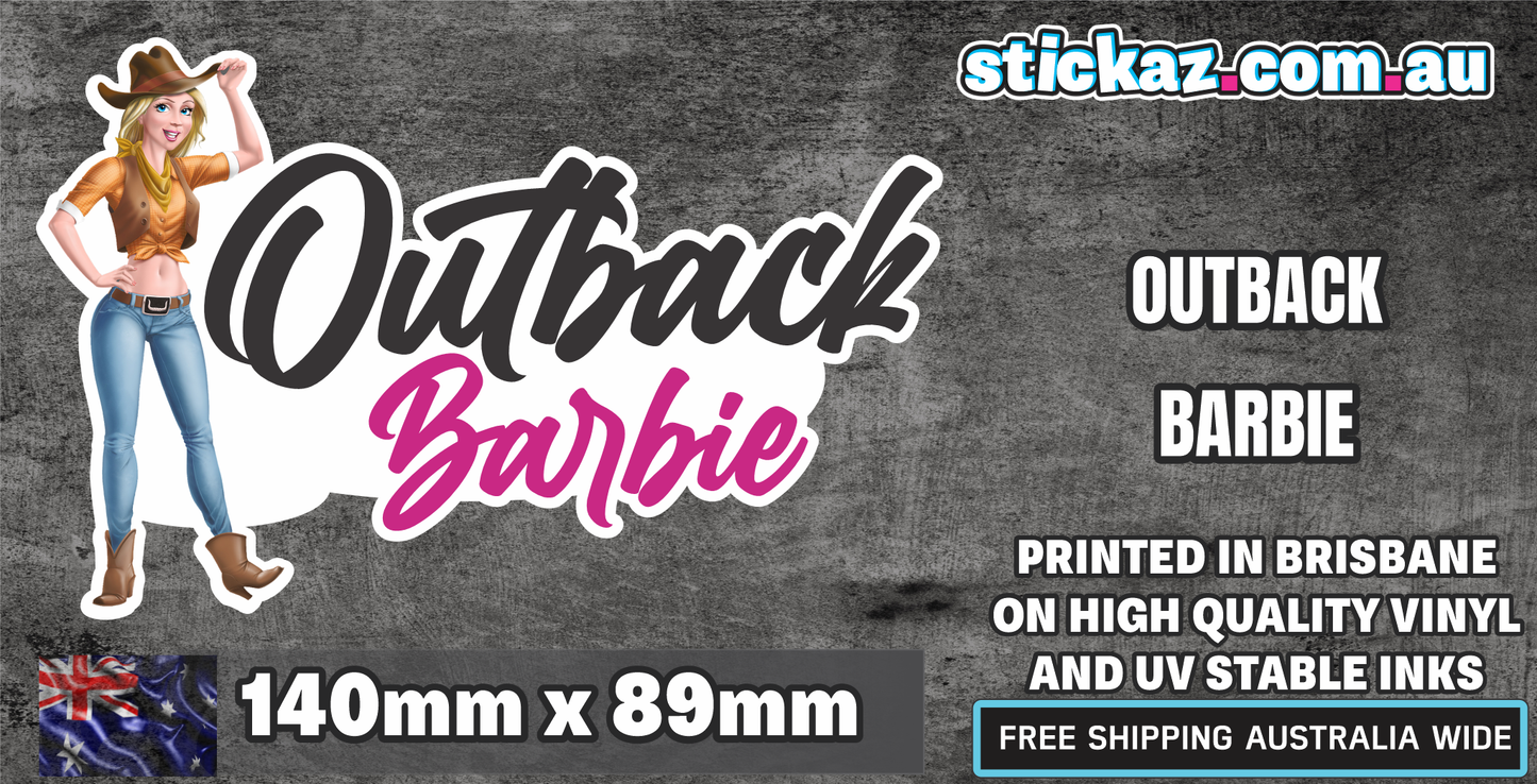 Outback Barbie Vinyl Sticker Funny 4x4 JDM Car 4WD OFFROAD COUNTRY STATION