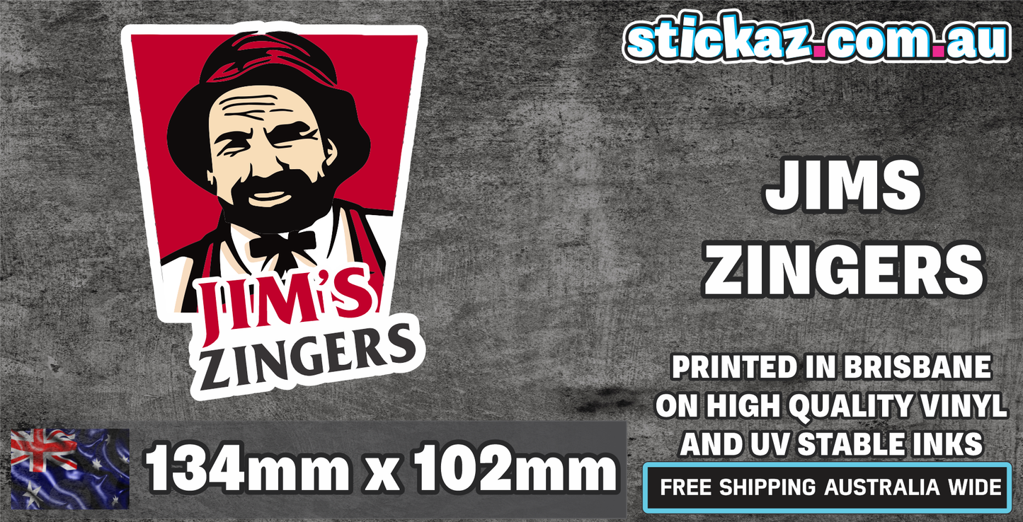 Jim's Zingers Sticker 4WD ute funny 4x4 window bumper meme car Vinyl decal KFC