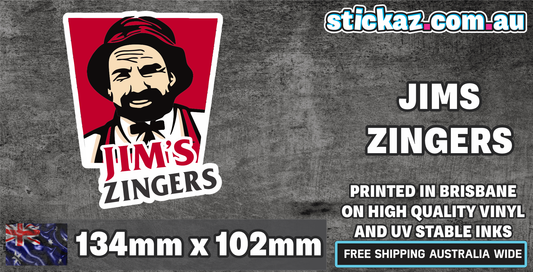 Jim's Zingers Sticker 4WD ute funny 4x4 window bumper meme car Vinyl decal KFC