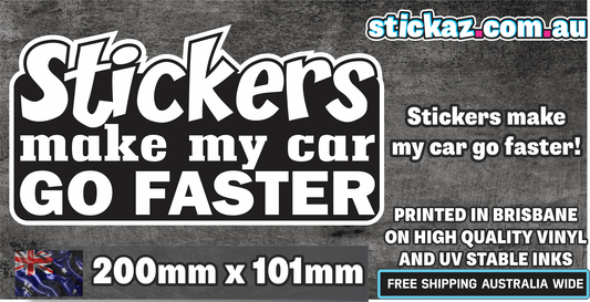 Stickers make my car go Faster Sticker Funny Laptop Car Window Bumper 4x4 Decal