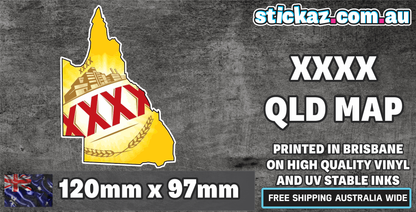 STICKER XXXX QLD state BUMPER STICKER FREE POST Aussie Beer Gold