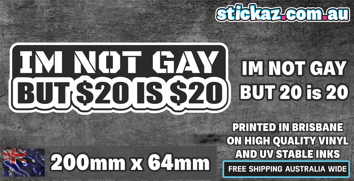 IM NOT GAY Sticker Decal - FUNNY JDM DRIFT OFFROAD CAR 4x4 4WD Sticker DECAL