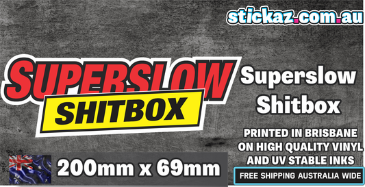 Super Slow Shitbox Sticker Funny Laptop Car Window Bumper 4x4 Decal Supercheap