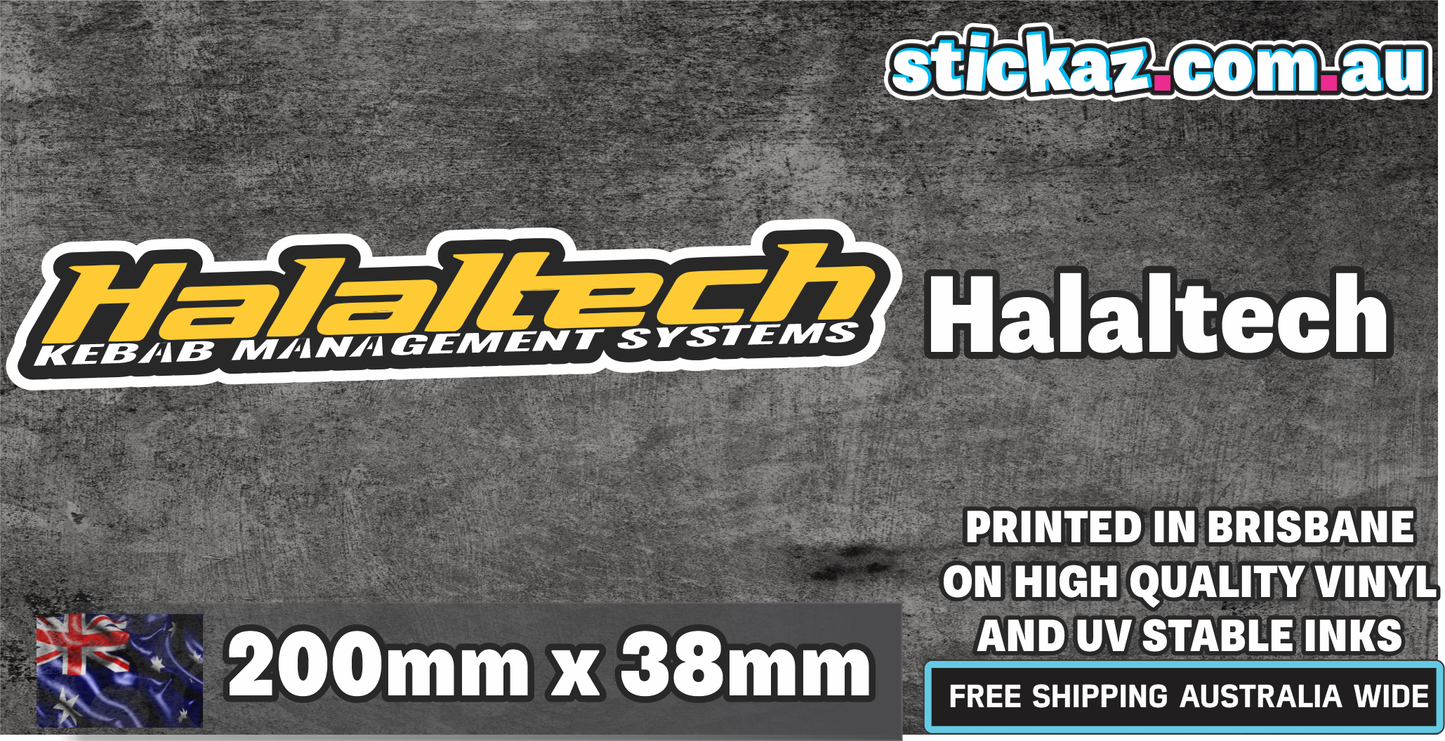 Halaltech Sticker Vinyl Decal - 200x38mm Halal Tech 4x4 JDM Kebab Halal