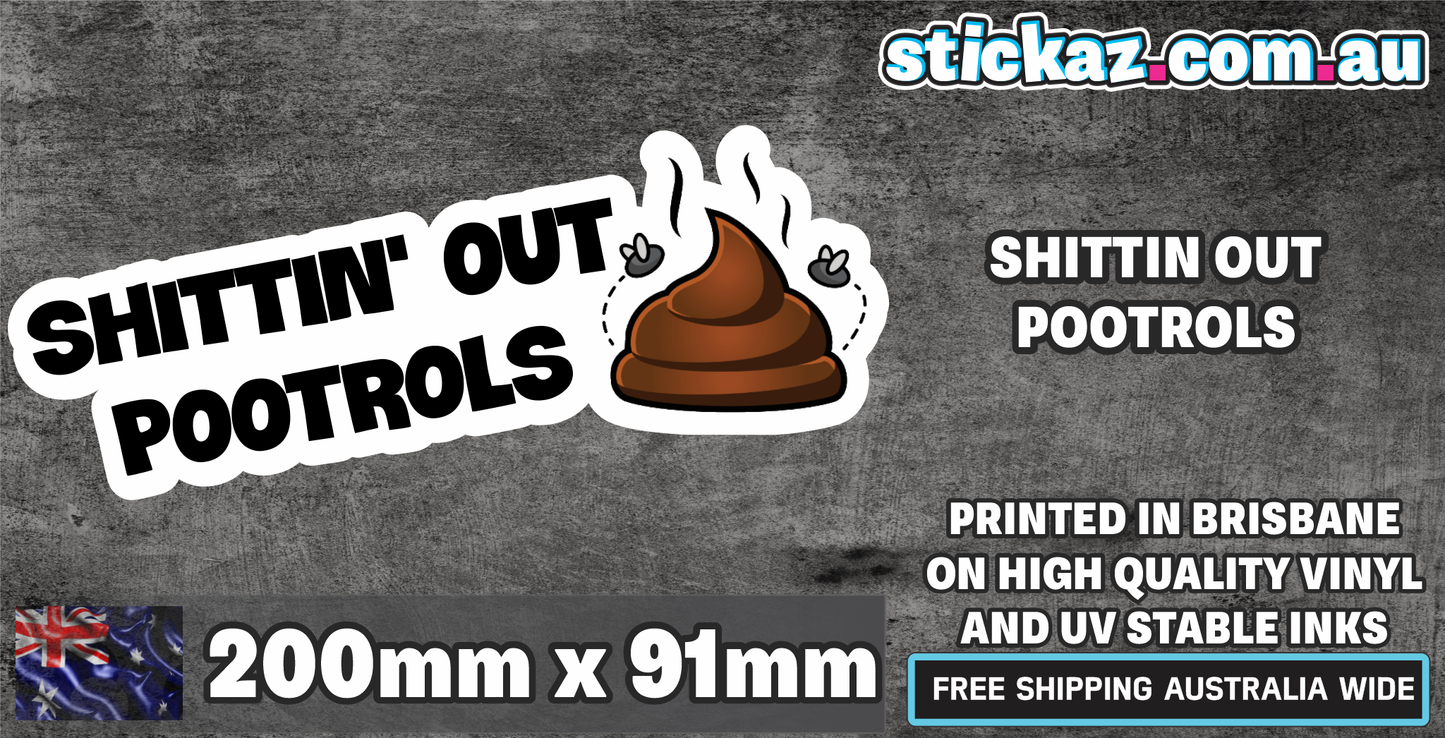 4X4 STICKER 4WD SHITTIN' POOTROLS SOOT HILUX NAVARA TRITON LANDCRUISER FUNNY