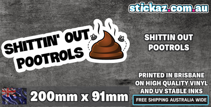 4X4 STICKER 4WD SHITTIN' POOTROLS SOOT HILUX NAVARA TRITON LANDCRUISER FUNNY