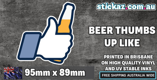 THUMBS UP BEER Sticker facebook like stubby bottle fridge bns window decal JDM