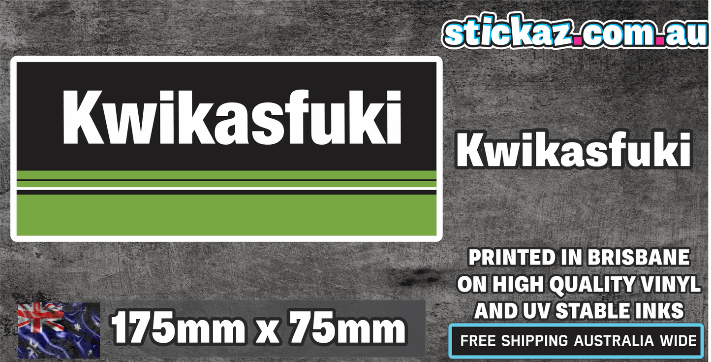 Kwikasfuki Sticker vinyl funny Kawasaki Window Jetski Dirtbike BUMPER Boat