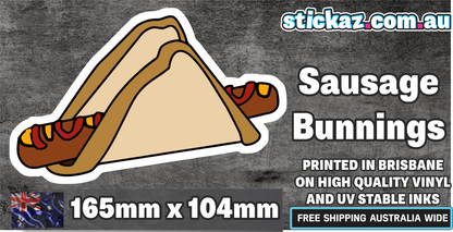 Bunnings Snag Sticker Funny Laptop Car Window Bumper 4x4 Ute Decal Offraod