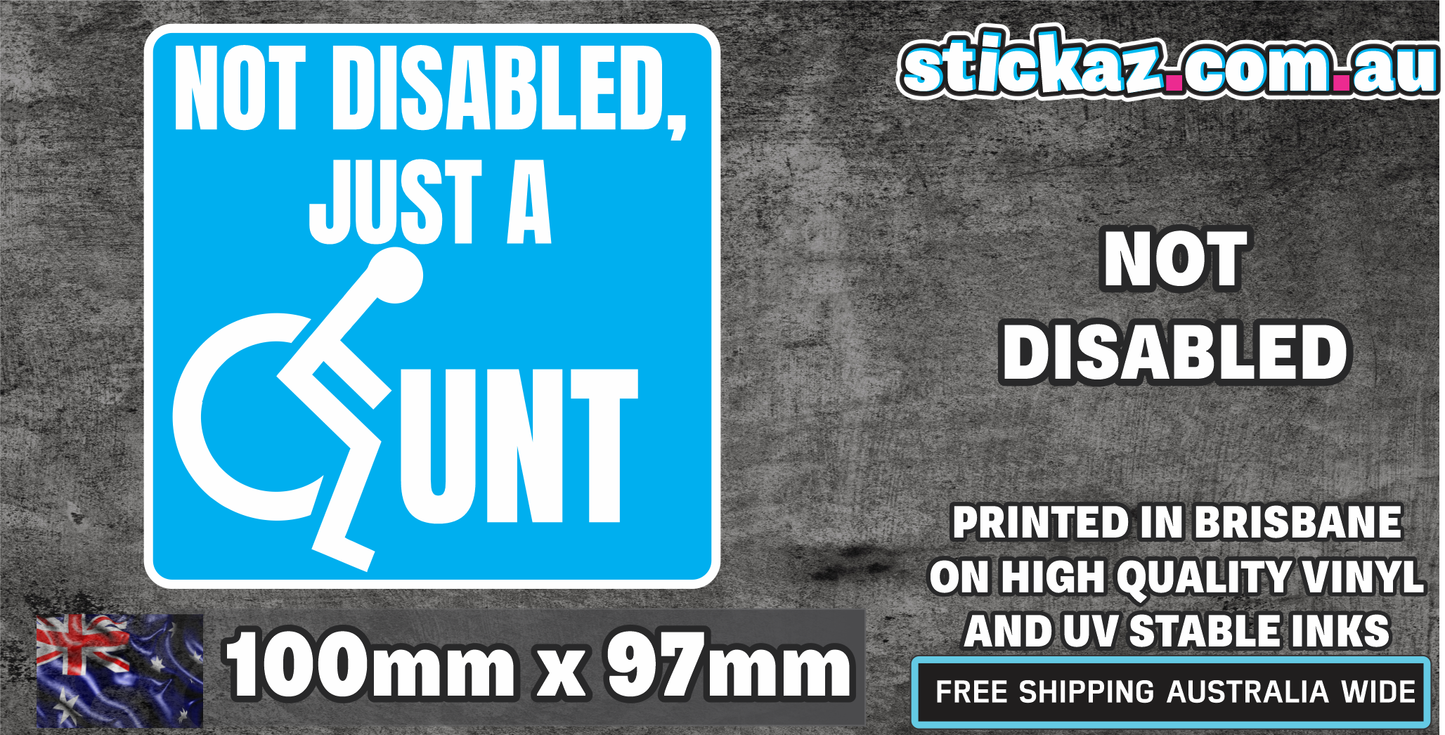 Disabled Parking C*NT Sticker decal Funny Tool idiot JDM 4x4 Bumper window