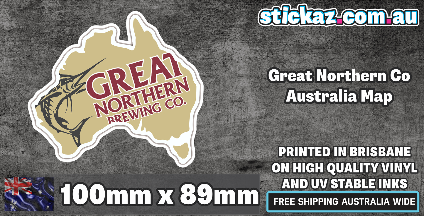 Great Northern Brewing Co Australia MAP Sticker 100mm Funny car ute truck 4x4