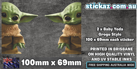 Baby Yoda sticker Printed Grogu sticker -Slap laptop funny Star Wars set of 2