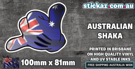 AUSTRALIA FLAG SHAKAS 100mm Wide Vinyl Car Sticker Decal Cheap Aussie Meme